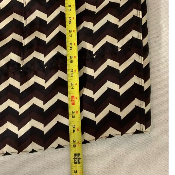 Rag & Bone Allie Chevron Brown & Black Silk Shift Dress With Pockets - Picture 7 of 8